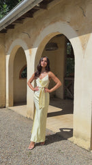 Yasmeen Tie Front Maxi Dress - Yellow