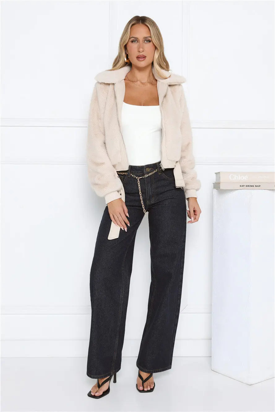 Plush Princess Faux Fur Jacket Cream