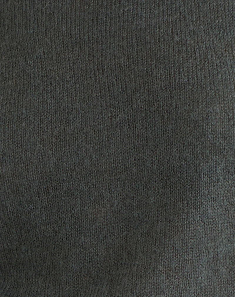 Grisha Long Sleeve Knit Top in Grey Smokey Green