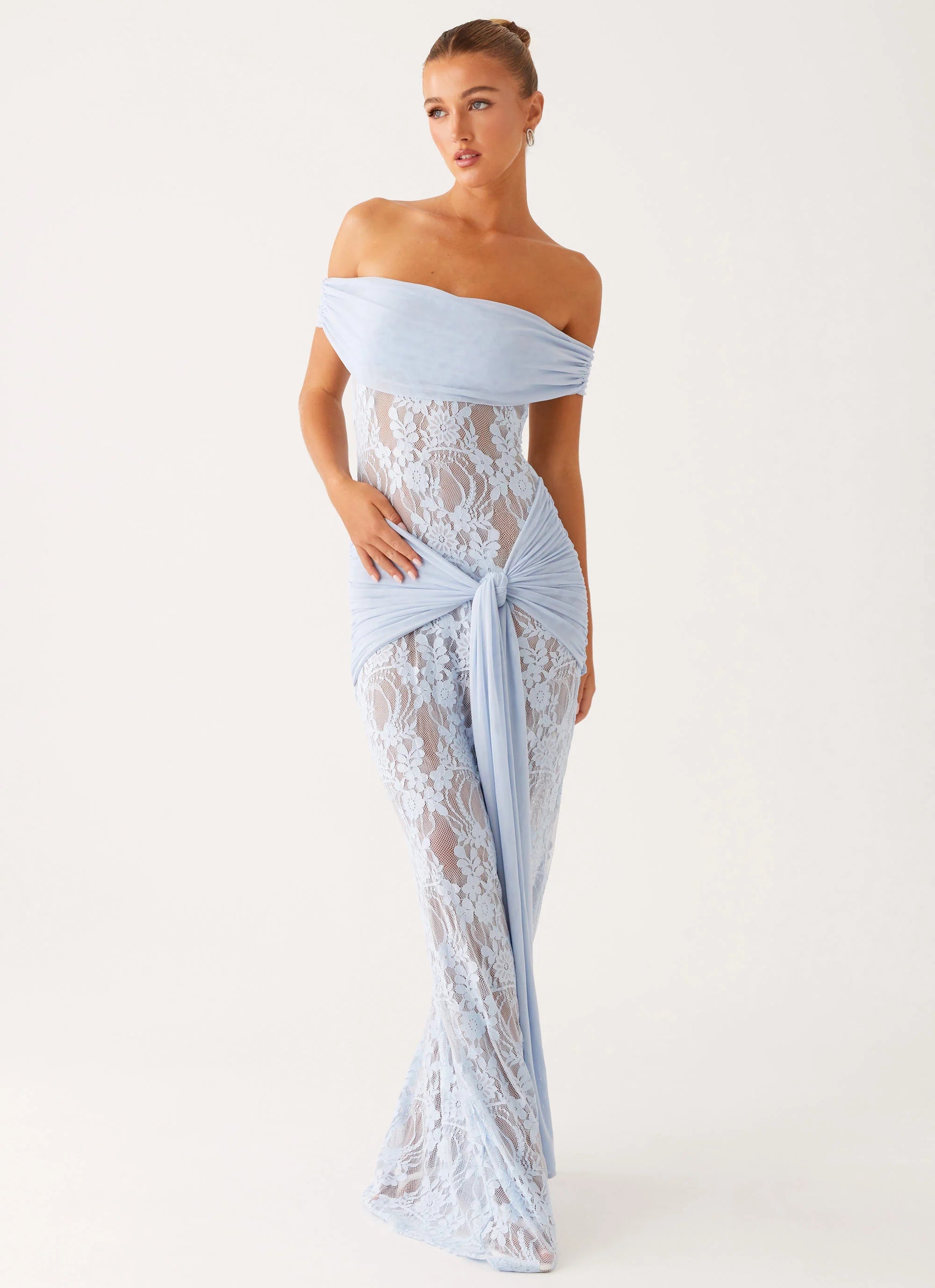 Gracie Twist Maxi Dress - Blue