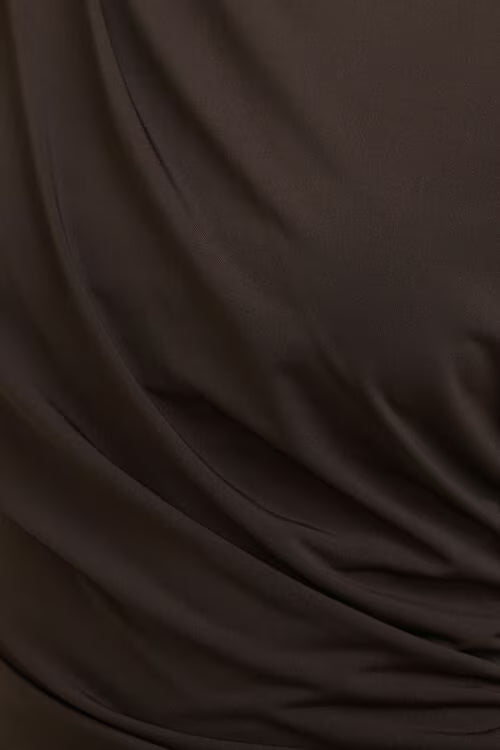 Sculpt Shirred Shoulder Pad Mini Dress