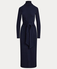Lauren Ralph Lauren Women's Tie-Front Turtle Neck Dress