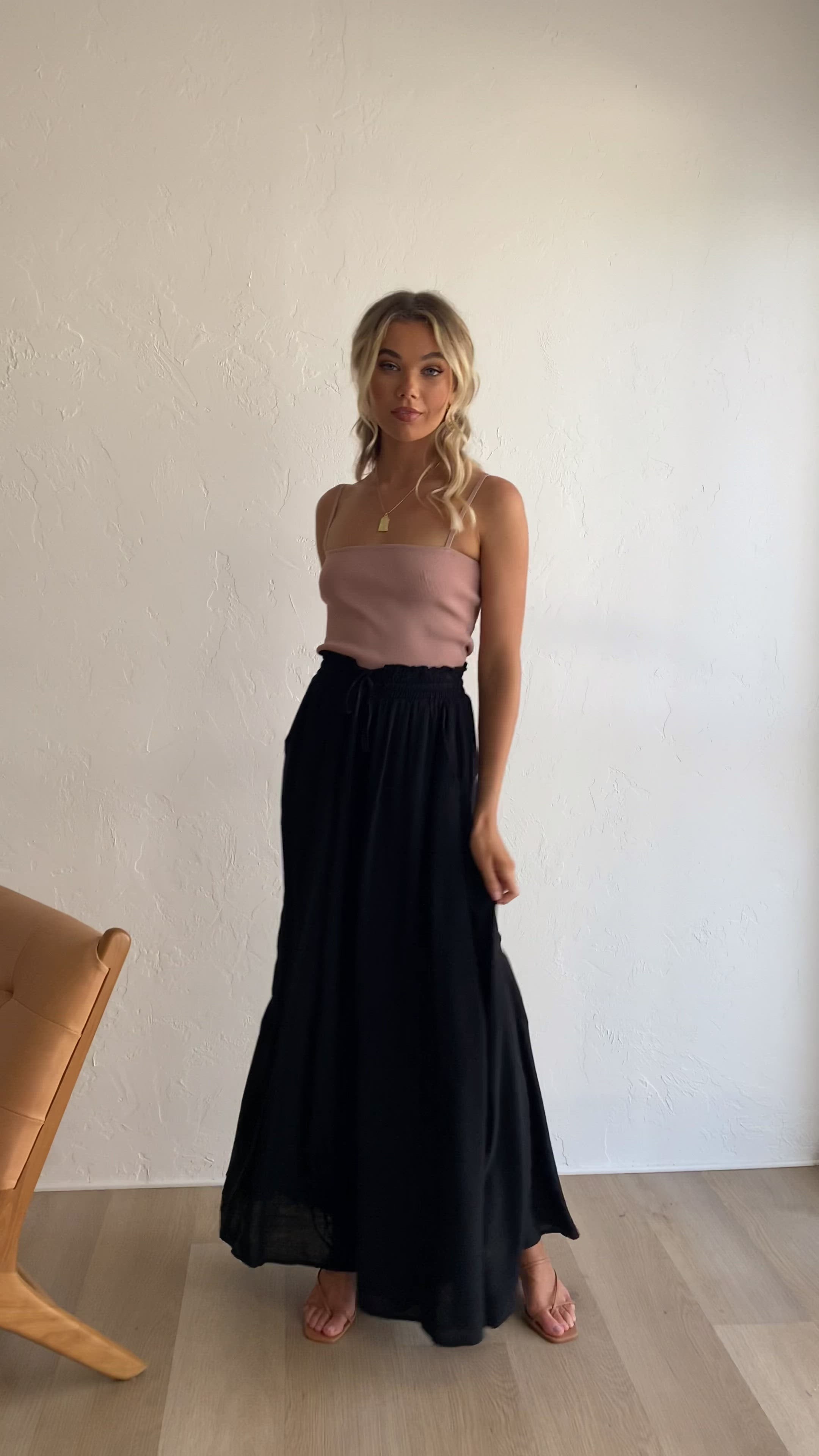 Avery Wide Leg Pants - Black