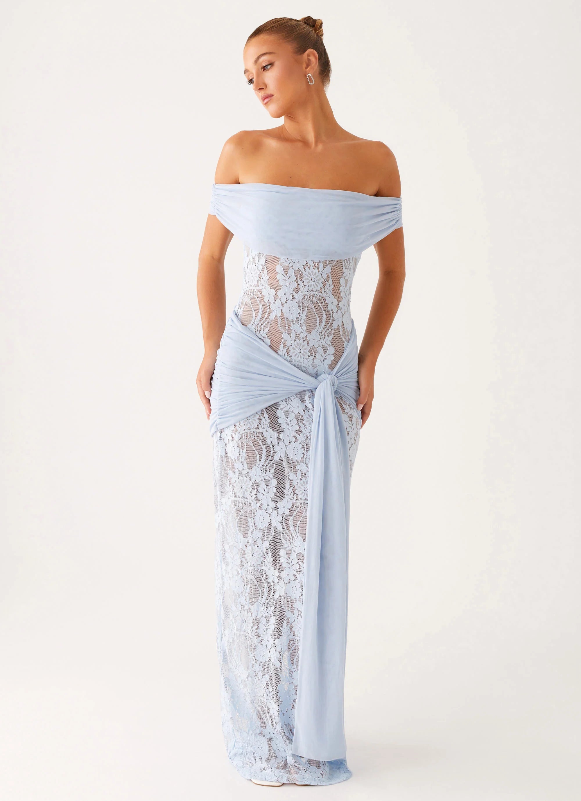 Gracie Twist Maxi Dress - Blue