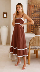 Ali Midi Dress - Chocolate