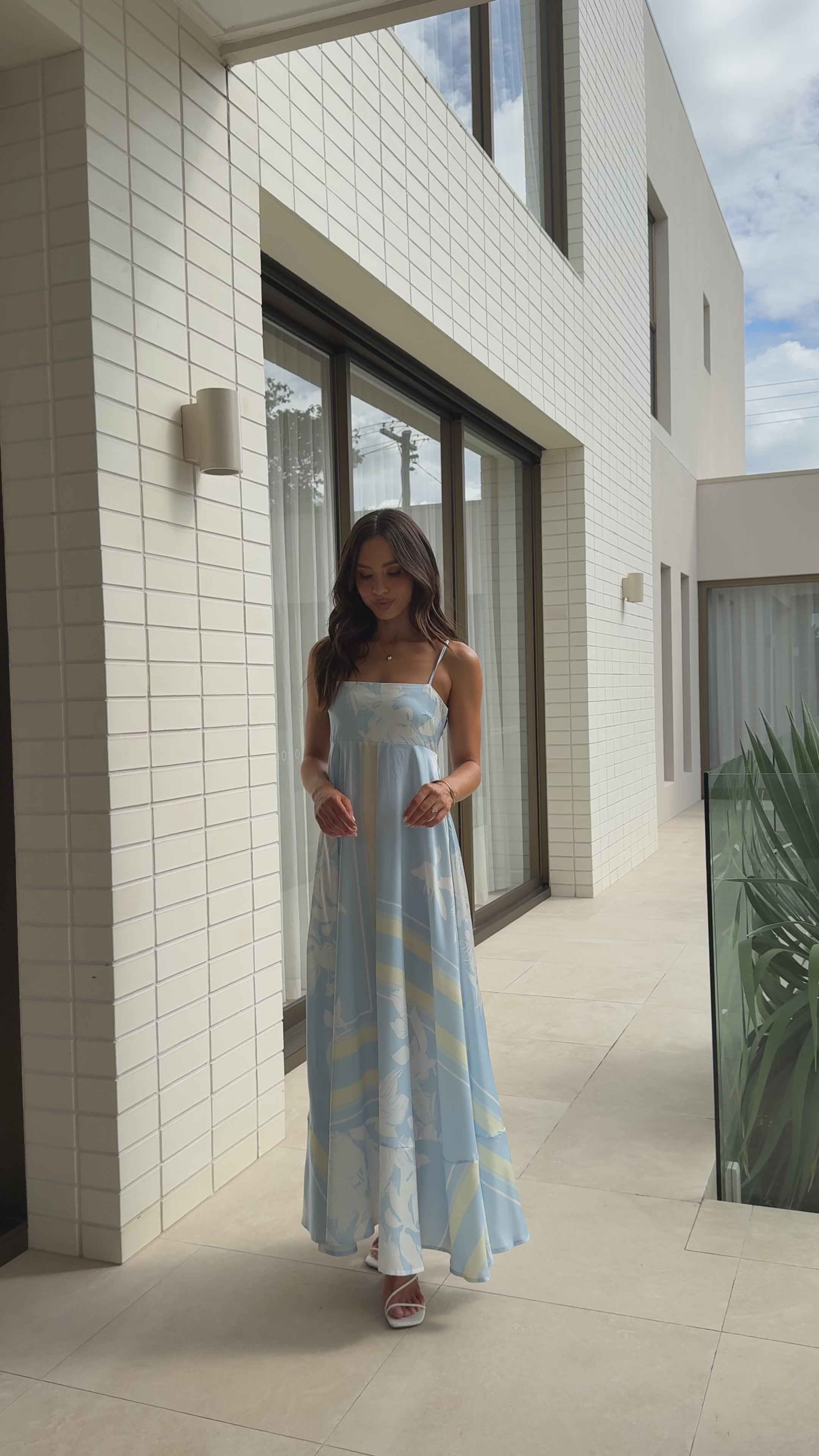 Kaethe Maxi Dress - Blue/Yellow