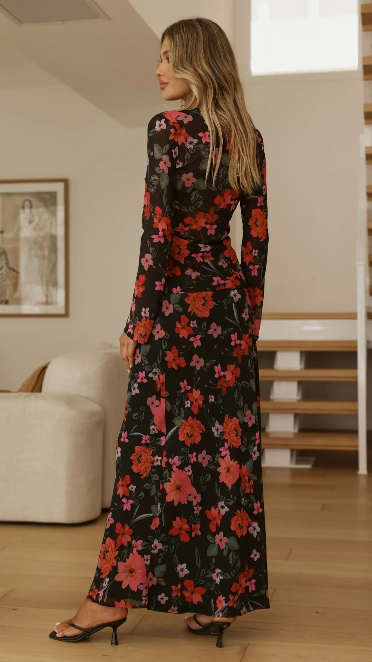 Brianna Open Tie Top - Dark Floral